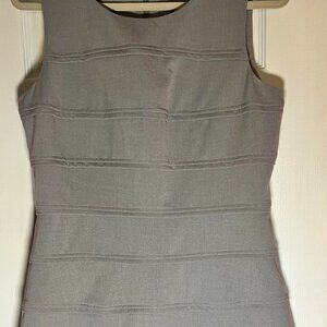 Women's Calvin Klein Gray Sleeveless Tiered Look Sheath Career Dress Size 10